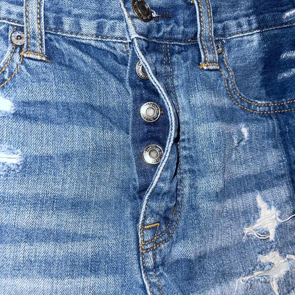 American Eagle Distressed Womens Shorts 2 Vintage Hi-Rise Festival Button Fly - Picture 4 of 8